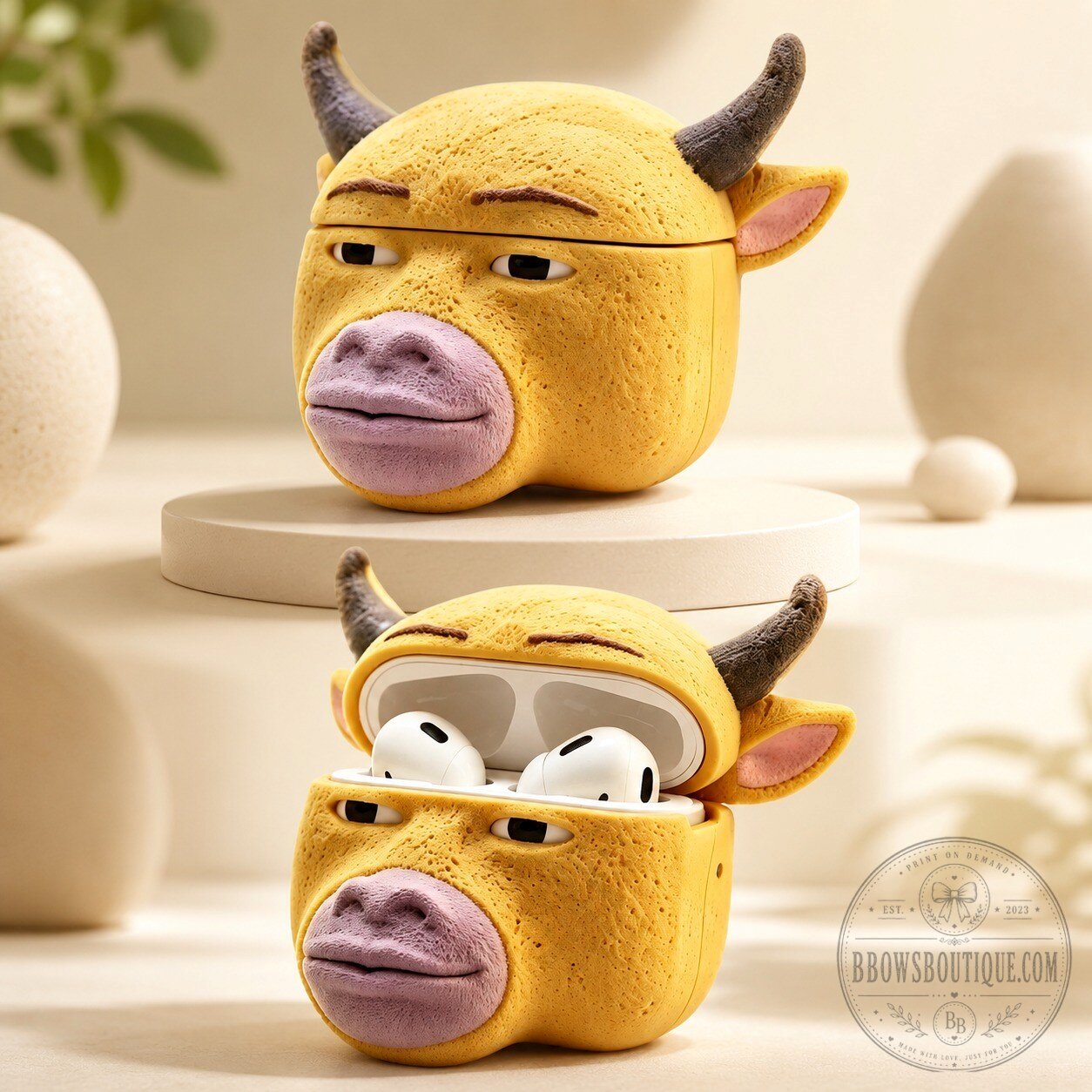 Niu Lai Movie Cow AirPods Case 9 3D Printed Niu Lai Movie Cow AirPods Case product view