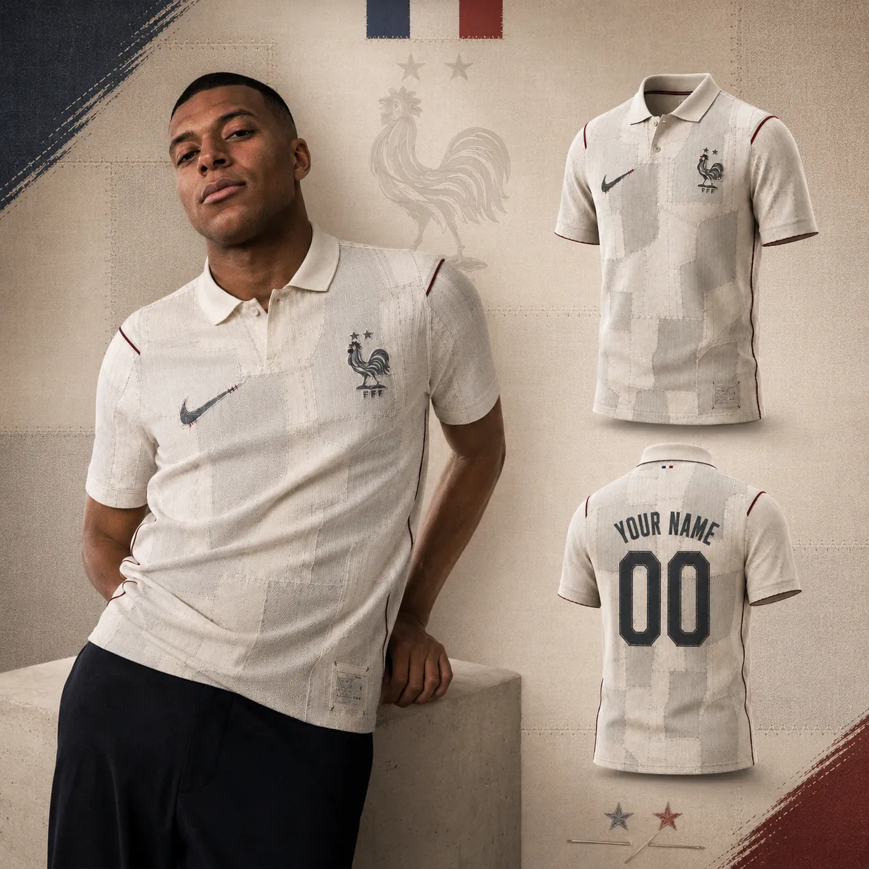 France x Maison Margiela x Nike Jersey Polo Shirt (1) France x Maison Margiela x Nike Jersey Polo Shirt – image 2 of 4