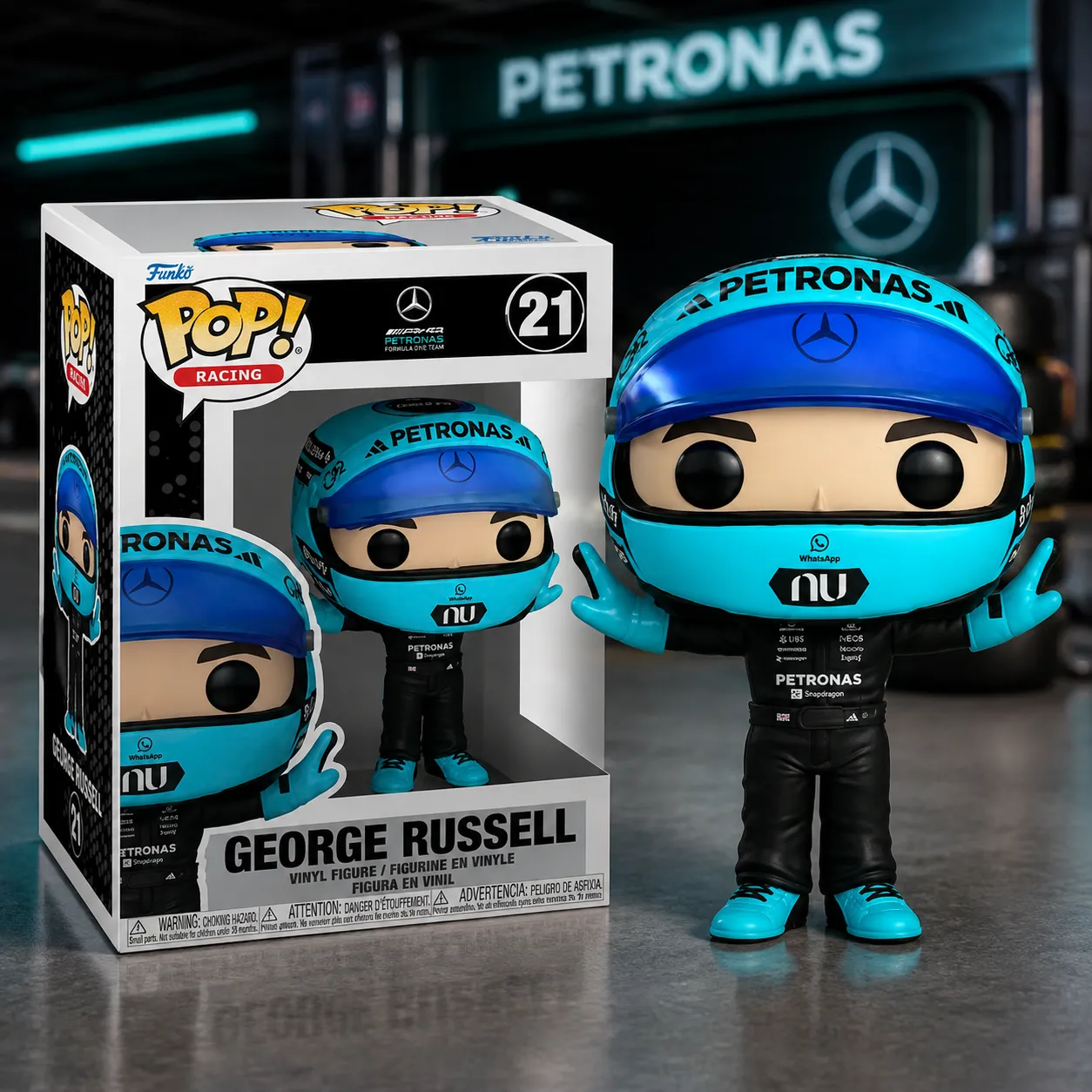 Funko Pop Racing George Russell Mercedes-AMG F1 Team Figure
