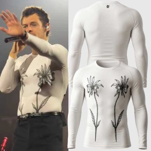 Harry Styles At Madison Square Garden Floral Long Sleeve Compression Shirt
