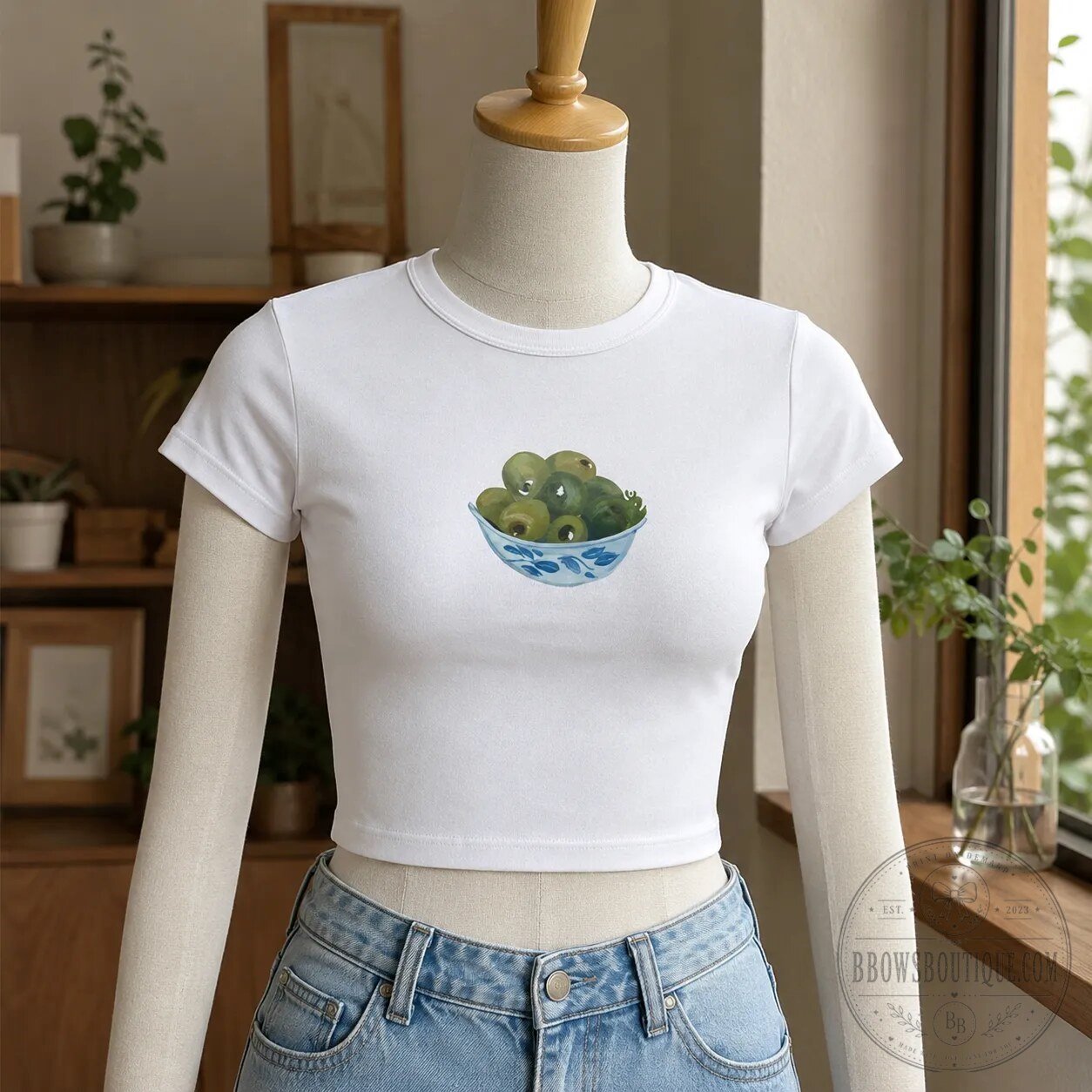 Ariana Grande Lisa Says Gah Olive Bowl Alex Baby Tee 8 Ariana Grande Lisa Says Gah Olive Bowl Alex Baby Tee detailed product view
