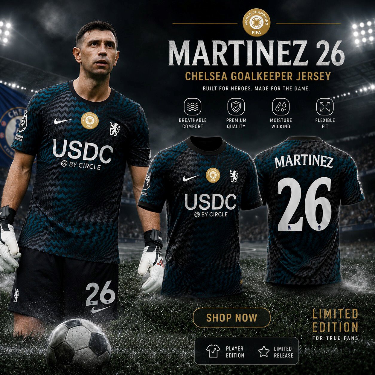 Emiliano Martinez Chelsea Shirt Sponsor Goalkeeper Jersey