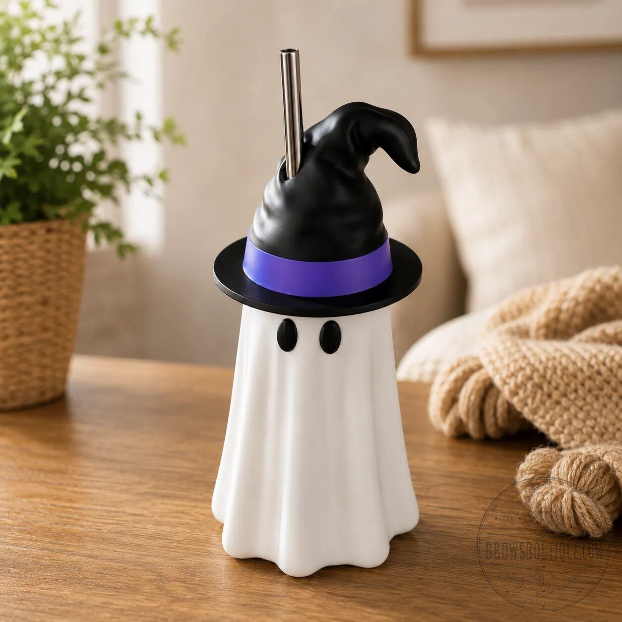 Ghost With Witch Hat Tumbler 2026 8 Ghost With Witch Hat Tumbler 2026 product view