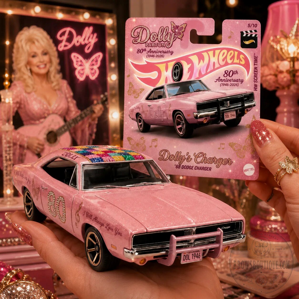 Hot Wheels Dolly Parton 80th Anniversary Dodge Charger 3 Hot Wheels Dolly Parton 80th Anniversary Dodge Charger