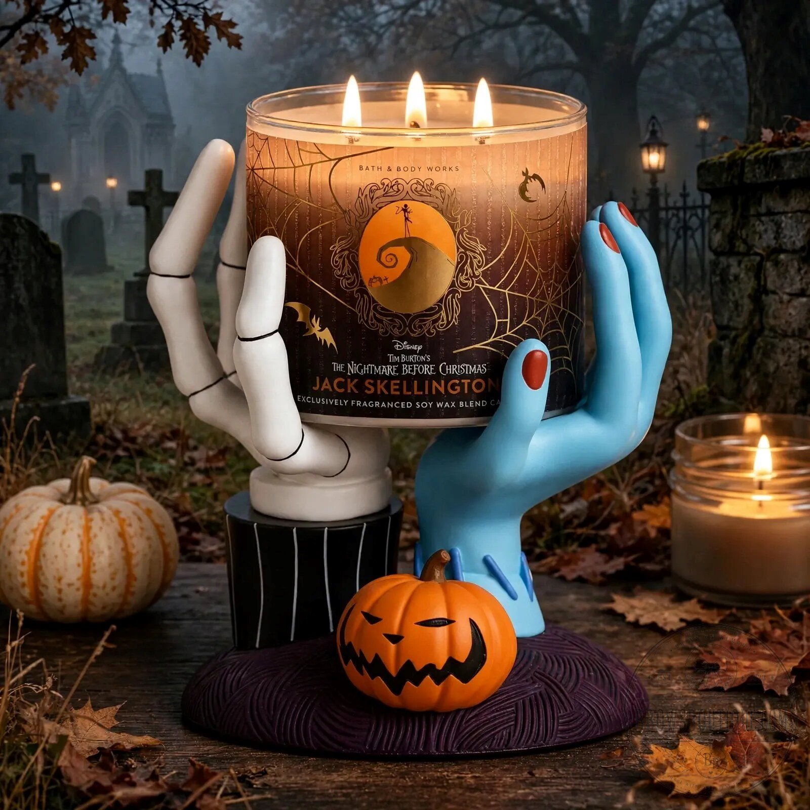 Jack And Sally Hands The Nightmare Before Christmas 2026 Candle Holder