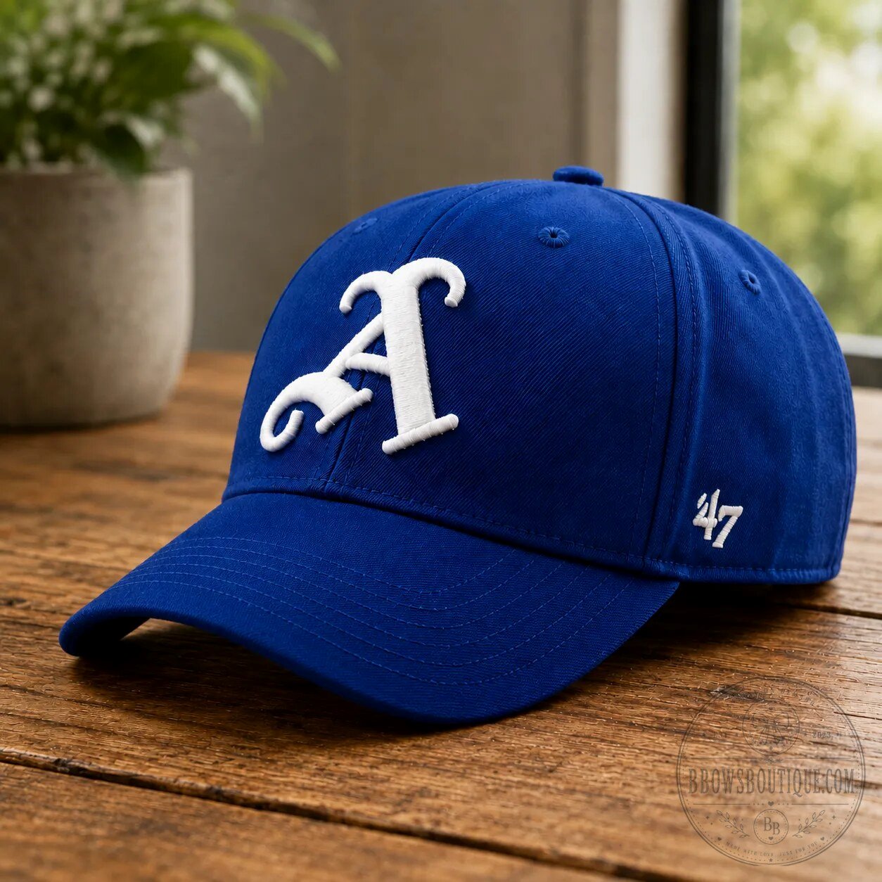 Jason Sudeikis Royal Blue Old English Letter A Baseball Cap 8 Jason Sudeikis Royal Blue Old English Letter A Baseball Cap headwear product view
